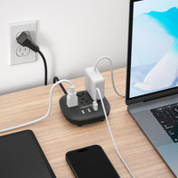 TRANSTON power strip with switch, 3  power strip   , 3 USB Ports, 10ft Extension Cord, Quick Charge, Fire Resistant, For Home