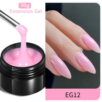 BORN PRETTY 30ml Glitter Pink Hard Jelly Nail Extension Gel Nail Polish Milky White Clear Color Soak Off UV Construction Gel
