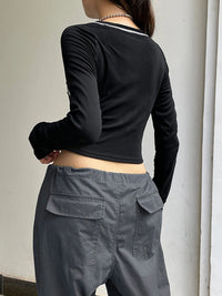 Women s Crew Neck Tops Fashion Letter Print Long Sleeve  Fit T-Shirt Casual Blouse Streetwear