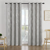 4Pcs Blackout Curtains Grommet Thermal Insulated Room Darkening  With Wave Foil Printed For Bedroom