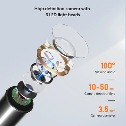 Ear Wax Removal Wireless Intelligent Visual Ear Picker 1080P 3.9MM HD Otoscope with 6 LED Ear Cleaner for iOS & Android