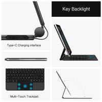 Keyboard Case For iPad Pro 13 Inch (M4) 2024 Magnetic Smart Magic Keyboards Folio Cover Backlight With Multi-Touch Trackpad