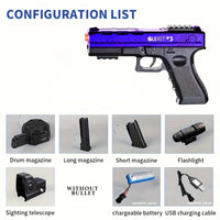 Beads Blaster, Guns Toy With Big Drum, Manual & Automatic Burst Dual Mode With Linked Effects, More powerful, For Shooting Team