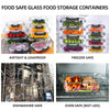 8-Piece Glass Food Storage Containers Set, BPA-Free, Leakproof, Microwave & Oven Safe, 6 Sizes, Borosilicate Glass Lock Lid
