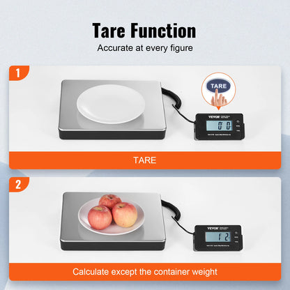 VEVOR 440lbs Digital Shipping Scale with Timer Tare Function HD LCD Screen Portable Package Postal Scale for Home Post Office
