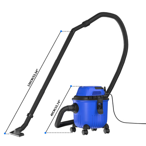 DayPlus Industrial Vacuum Cleaner Hoover Wet and Dry 4800W Powerful Suction Bagless, 16Kpa, 15 Litre Capacity, 4 Caster Wheels