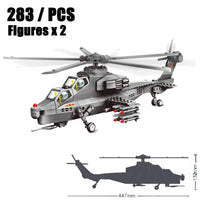 2024 Sluban WW2 Military Russia Air Weapon Mi-24 Attack Helicopters Hind Model Building Blocks Classics Fighter Bricks Plane Toy