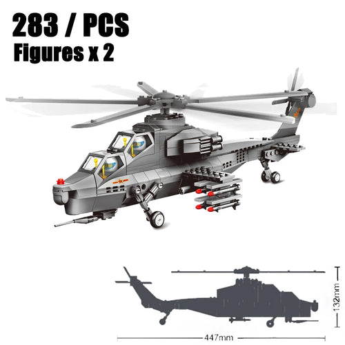 2024 Sluban WW2 Military Russia Air Weapon Mi-24 Attack Helicopters Hind Model Building Blocks Classics Fighter Bricks Plane Toy