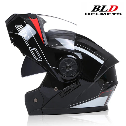 BLD Personalised Motorcycle Full Face Helmet Men Women Fashion Dual Lens Helmets Motocross Racing Modular Flip Up Casco Moto