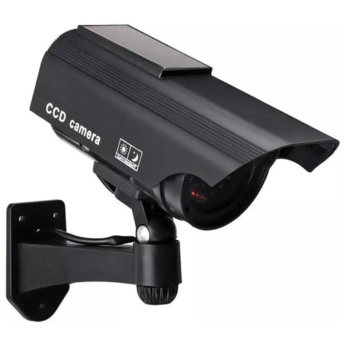 Solar Powered Fake Dummy Surveillance Security Camera CCTV For Office Home with LED Record Light Indoor Outdoor Black / Silver