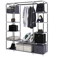 69" Portable Clothes Closet Wardrobe Storage Organizer with Non-Woven Fabric Quick and Easy to Assemble Extra Strong and Durable