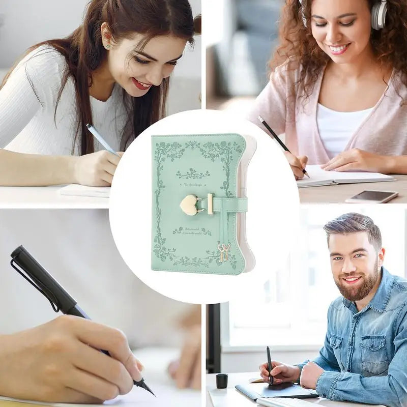 Notebook With Lock B6 PU Leather Journal With Lock And Key 360 Pages Refillable Notebook Secret Diary For Women Girls Personal