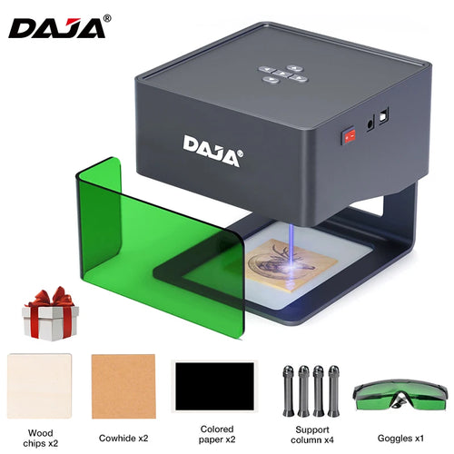 DAJA DJ6 Laser Engraver Mini Portable Bluetooth DIY Cut Engraving Machine Engrave Mark Wood Painted Metal Acrylic Glass Leather