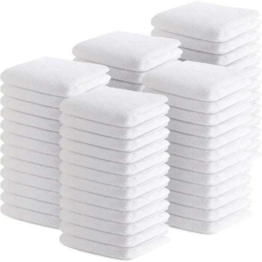 200 Pieces Wash Cloths Bulk Face Cloths Cotton Washcloths Set Hand Towels Absorbent for Bathroom Soft Cleaning Rags