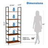 JHK 5 Tier Bookcase Bookshelf Modern Book Case For Books Corner Storage Organizer for Bedroom Home Office Kitchen Living Room