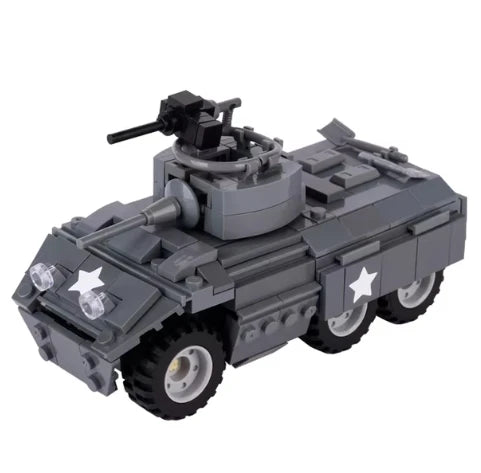 WWII Military US German Armored Vehicle MOC Building Blocks Soldiers Figure Tank Gun Carriage Medical Truck Transport Toys K033