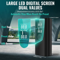 Portable Tire Inflator Air Compressor - 150 PSI Fast Inflation with Digital Display & LED Lighting