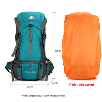70L Nylon Camping Backpack Travel Bag With Rain Cover Outdoor Hiking Daypack Mountaineering Backpack Men Shoulder Bags Luggage