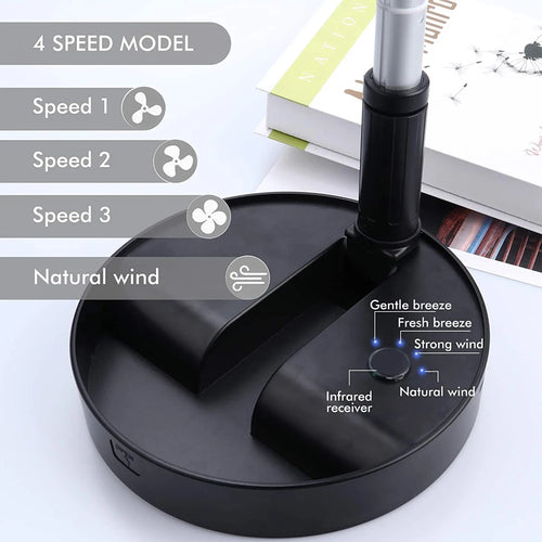 UN UNITEDTIME Desk Portable fan, My Foldaway Travel fan with remote Control Timer, Battery Operated or USB Powered,