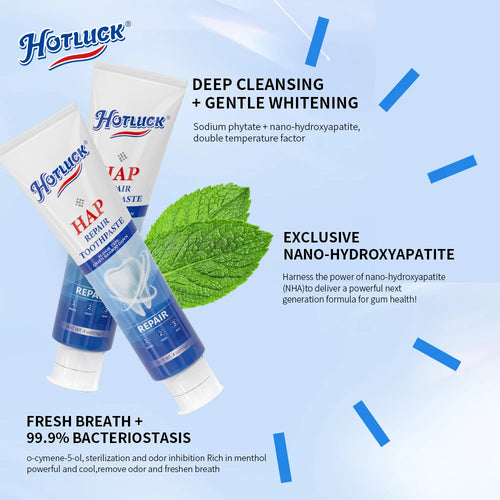 Hotluck Fluoride Free Nano Hydroxyapatite Toothpaste for & Sensitive Relief, Whitening, SLS Free, Natural Peppermint.Made in Chi