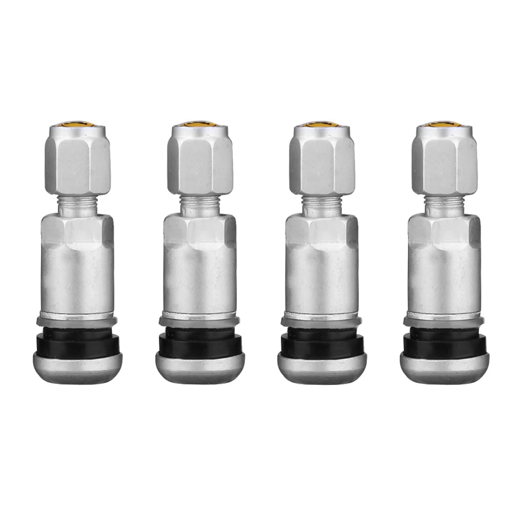 4pcs Auto Tubeless Tire Valve Stems | Dust Caps | High-Quality Automotive Replacement Parts