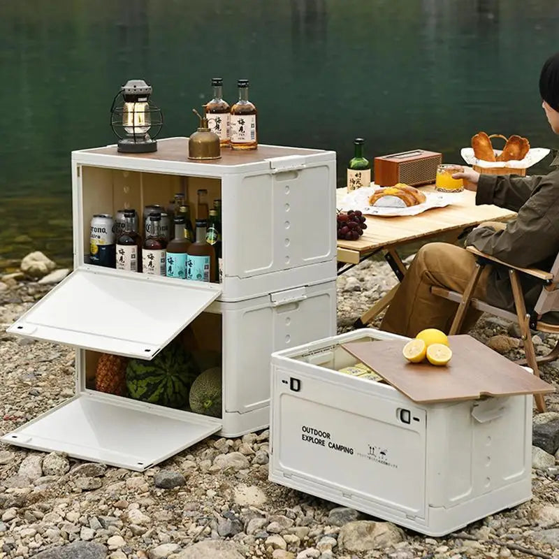 Outdoor Camping Folding Storage Box Tourist Table Car Storage Box Travel Storage Bin With Lids And Handles Camping Equipment