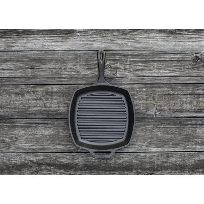 10.25" Pre-Seasoned Cast Iron Grill Pan with Dual Handles Raised Grill Ribs Nonstick Surface Oven Stove Grill Safe Made in
