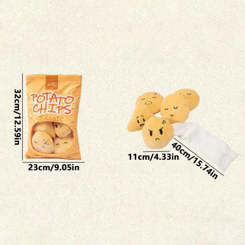 Pet Food Hiding Toy Plush Snack Bag Dog Training Teething Toy Interactive Feeder Dog Cat Chew Toys With Squeaker Hide Food Toys