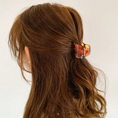 12 Pcs Hair Claw Clips, 1.3 Inch Medium Hair Clips No-Slip Grip Jaw Clips Claw Clips for Women and Girls (Black, Brown,Clear)