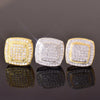 CUC 12MM Square Stud Earring Iced Out Cubic Zirconia Women Screw/Push Men Earrings Hip Hop Jewelry Fashion Gift
