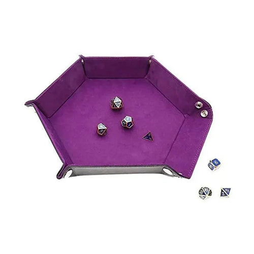 1pc Hexagonal Dice Tray and Miscellaneous Storage Box Board Game Dice Tray Accessories Leather Dice Tower EzBuyCo
