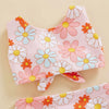 2022-12-13 Lioraitiin 0-4Years Toddler Girls Summer 3PCS Swimwear Sets Sleeveless Bow Tank Tops Floral PP Shorts Hat