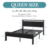 HOOMIC Platform Bed Frame with Rustic Wooden Headboard and Footboard, Heavy Duty 12 Metal Slats Strong Support Allewie
