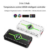 1 To 9 3 in 1 5V 3 Pin ARGB Controller Cooling Fan Hub w/ Remote 4 Pin PWM Magnetic Suction Hub SATA Powered for PC Case