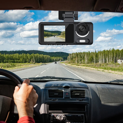 1080P WiFi Dash Cam HD Car DVR 2 Inch IPS Screen Triple Lens Video Recorder Front Rear Inside Parking Monitoring Car Accessories