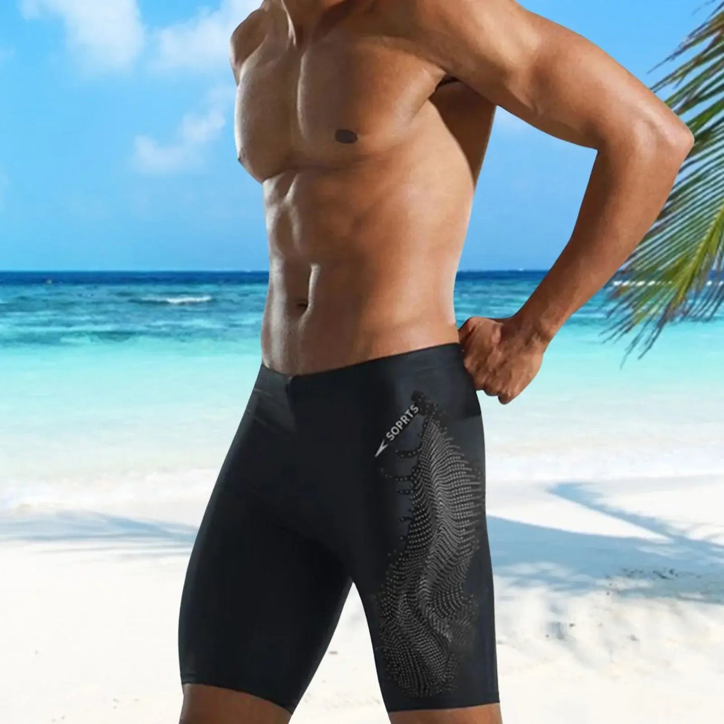 Men Swimwear Tight Swim Quick-Drying Professional Racing Training Swimsuit Comfortable Adjustable Racing and Training Swimsuit