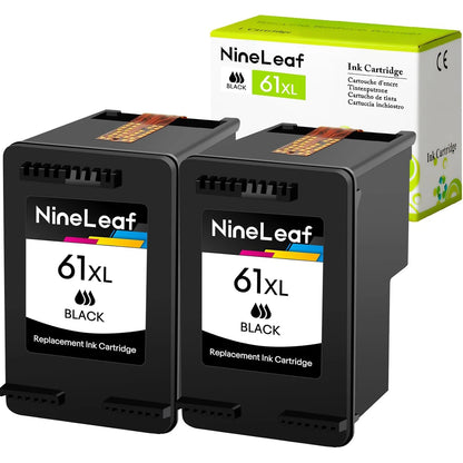 NineLeaf High Yield Ink Compatible for HP 61XL 61 XL CH563W CH564W Ink Cartridge use with Envy 4500 5530 Officejet Printer