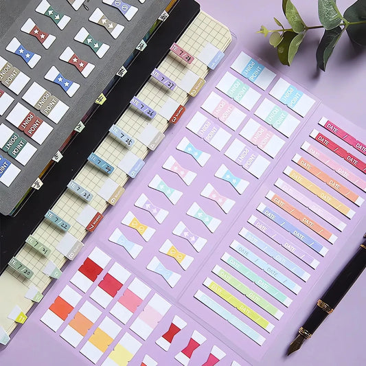 Macaron Retro Index Sticker Pack Pack, Page Point Marking Labels, Calendar Schedule Memo Flag Sticker Tab for Office School