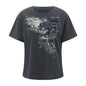 Women s Loose Gothic Tops Retro Graphic Print Short Sleeve Round-Neck Grunge Shirts for Summer Spring