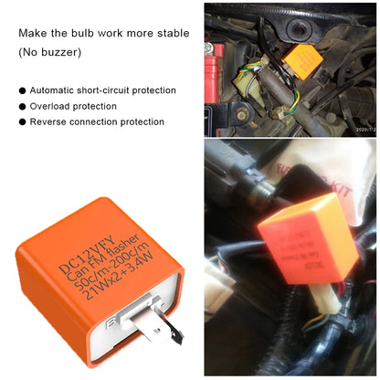 DV 12V Frequency Relay Adjustable Turn Signal Indicator 3 Gear Fix Motorcycle Flasher Multiple Protection LED Turn Indicator