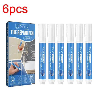 3/6pcs Waterproof White Wall Tile Marker Pen Grout Restorer Gap Repair for Bathroom Floor Seam Paint Filling Construction Tools