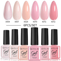 LILYCUTE 6Pcs Colorful Reflective Glitter Nail Art Liner Gel Nail Kit Sparkling Painting Gel Nail Polish Semi Permanent UV Gel