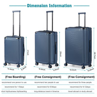 3-Piece PP Hardshell Suitcase Set 20/24/28in - Lightweight Luggage w/360° Spinner Wheels & TSA Lock, Durable Carry-On