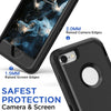 Black Phone Case For iPhone 6/iPhone 6 Plus/iPhone 6s/iPhone 6s Plus Heavy Duty Rugged 3-Layers Hard Cover