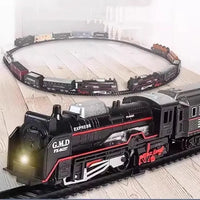 Classical Railway Freight Train Toy Electric Christmas Train Track Set with Light Tracks Model Toys for Kids Gift Children EzBuyCo