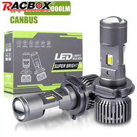 100W 50000LM H4 LED Projector Car Motorcycle Headlight Bi LED Mini Lens Projector H4 Mini Projector Lens Headlamp LHD RHD 12V