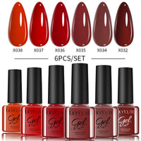 LILYCUTE 6Pcs Colorful Reflective Glitter Nail Art Liner Gel Nail Kit Sparkling Painting Gel Nail Polish Semi Permanent UV Gel