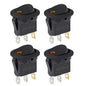 4Pcs Lighted Rocker Switch Waterproof DC 12V 20A Round Rocker Toggle Switch 3 Pins Toggle Buttons for Car Automotive Boat Truck