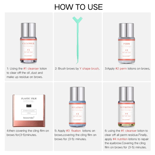 Pro Brow Lift Perming Eyebrow Lifting Brow Lamination Kit with Cling Film Nutrition Keratin Perming Lotion for Home Use