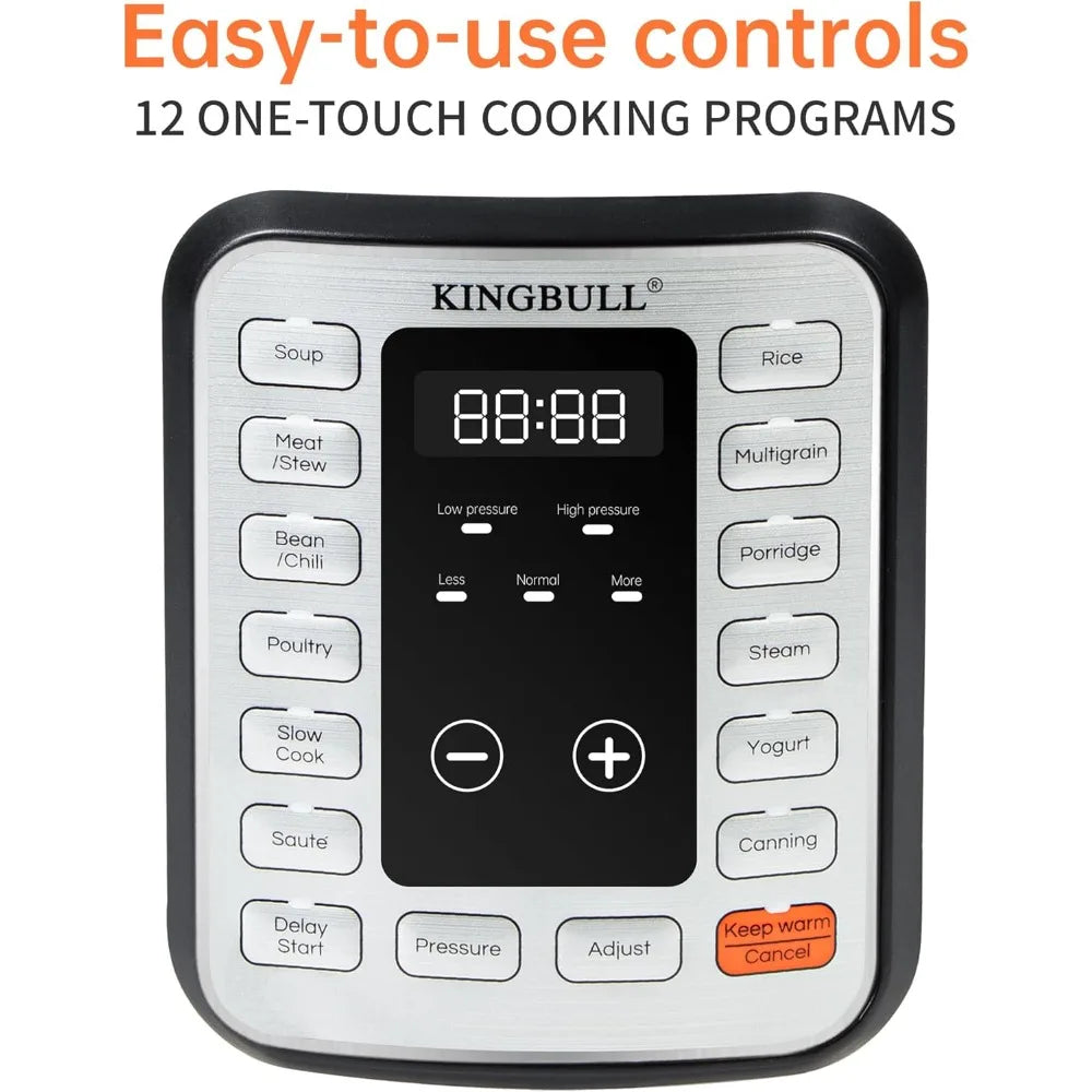 12-in-1 Electric Pressure Cooker, Instant Multi-Use Non-Stick Pot, Steamer, Sauté, Yogurt Maker, Warmer &Delay Start
